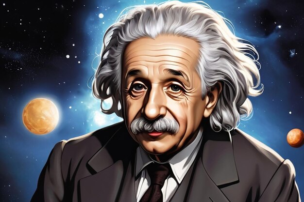 Photo une illustration d'albert einstein