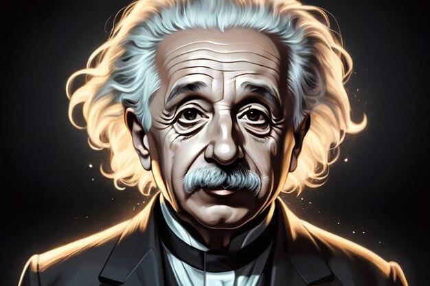 Photo une illustration d'albert einstein