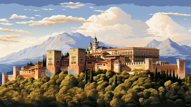 Une illustration de l'Alhambra