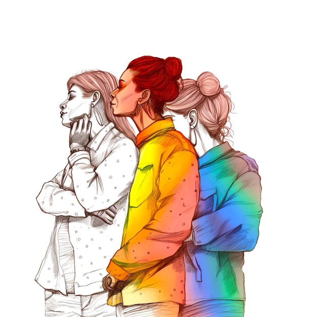 Photo illustration d'amour lgbtq