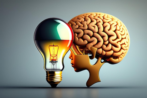 Illustration d'une ampoule avec un cerveau