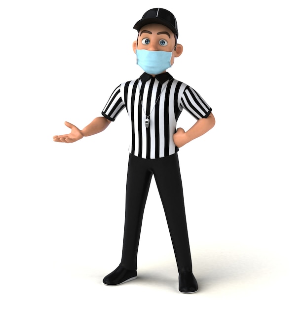 Illustration amusante d'un arbitre américain avec un masque