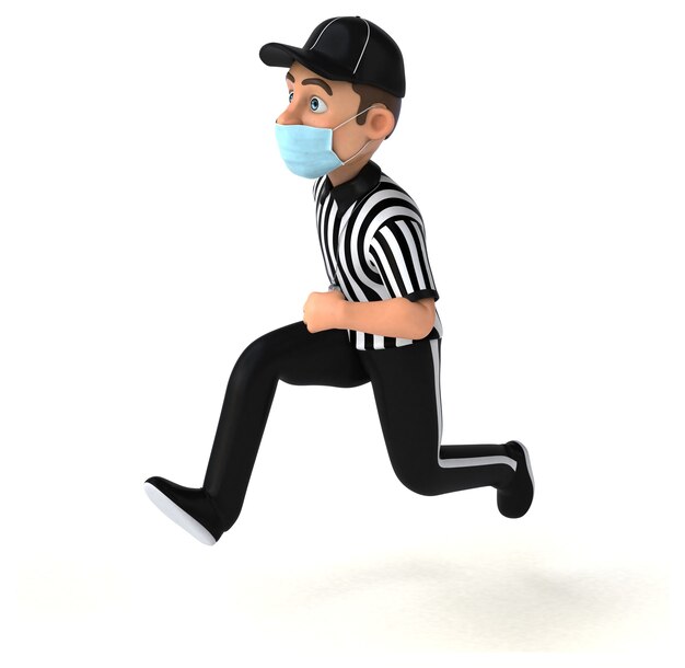 Illustration amusante d'un arbitre américain avec un masque