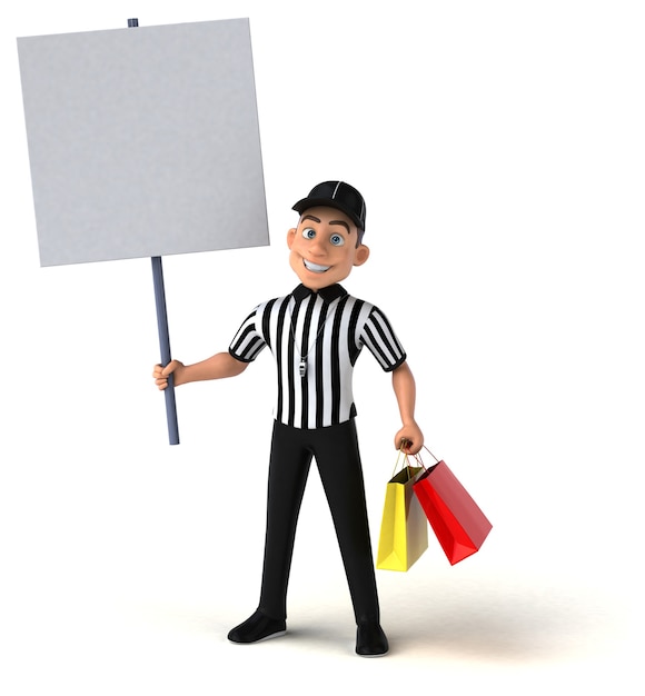 Illustration amusante d'un arbitre américain