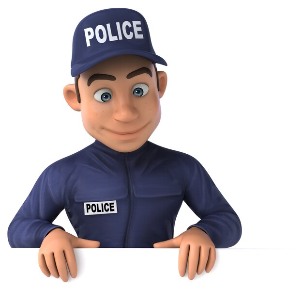 Illustration amusante d'un policier de dessin animé