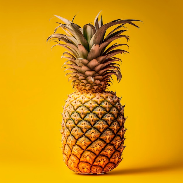 Illustration avec ananas isolé sur fond orange