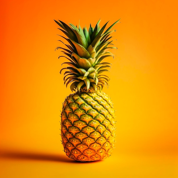 Illustration avec ananas isolé sur fond orange