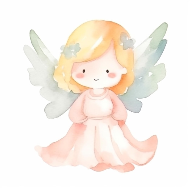 Illustration aquarelle d'un ange mignon