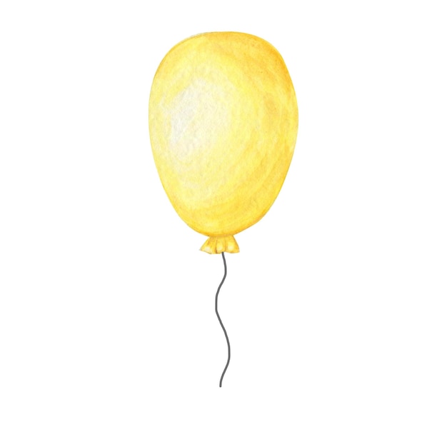 Illustration aquarelle d'un ballon jaune