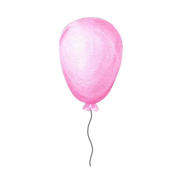 Illustration aquarelle d'un ballon rose