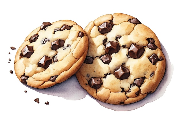 Illustration à l'aquarelle d'un biscuit au chocolat