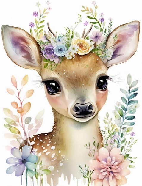 Illustration aquarelle de cerf