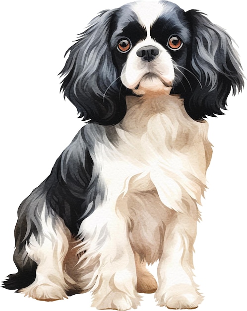 Illustration aquarelle de chien cavalier