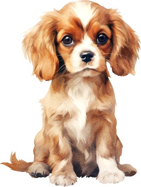 Illustration aquarelle de chien cavalier