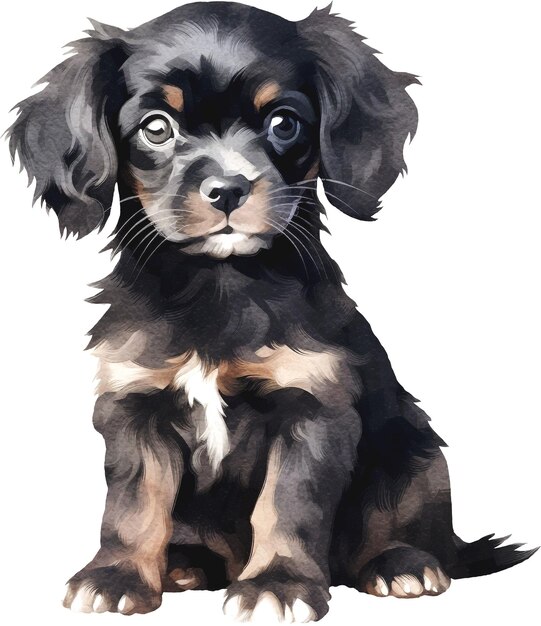 Illustration aquarelle de chien cavalier