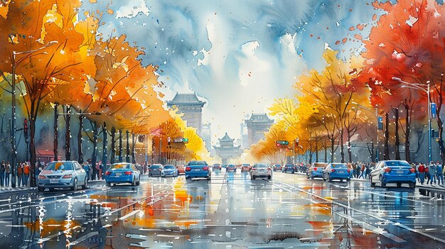 Photo illustration à l'aquarelle de la chine