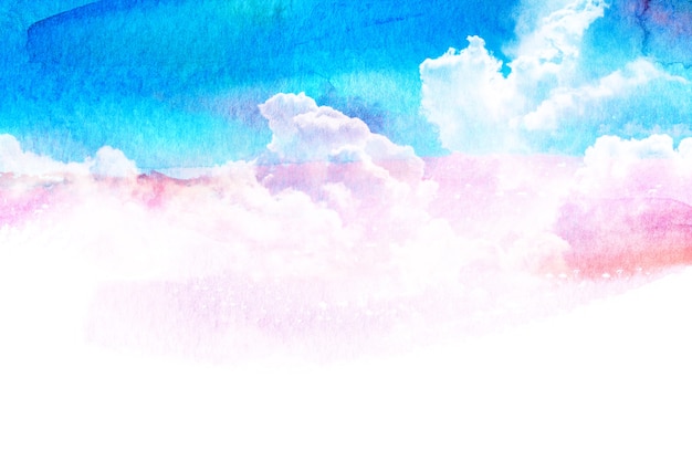 Illustration aquarelle de ciel avec nuage.