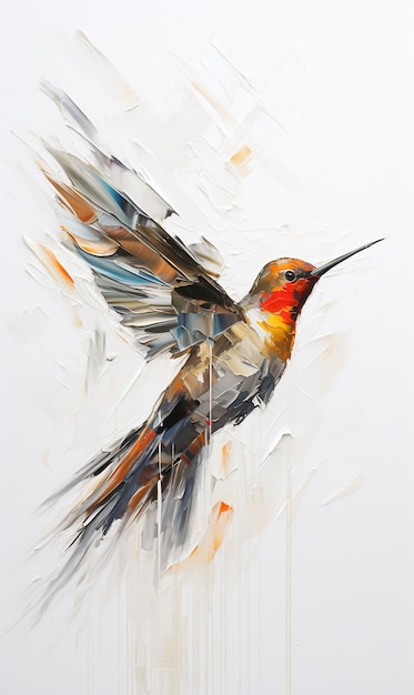 Photo illustration de l'aquarelle de colibri générative ai