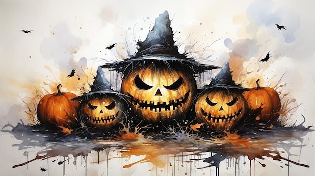 Illustration aquarelle de concept Halloween pour la fête d'Halloween