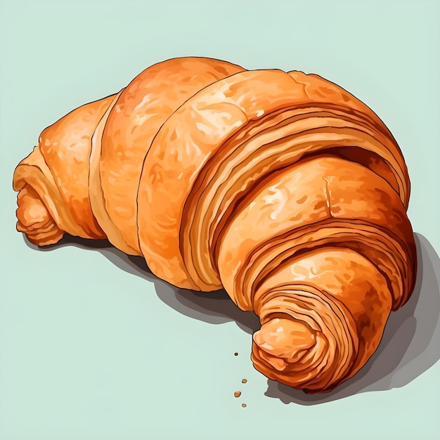 Photo illustration aquarelle croissant dans un style minimaliste