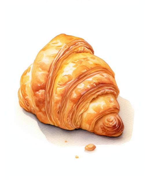 Illustration à l'aquarelle d'un croissant