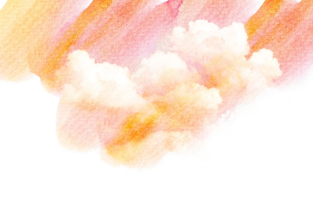 Illustration aquarelle du ciel avec nuage.