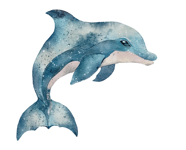 illustration à l'aquarelle du dauphin animal sous-marin poisson de l'océan