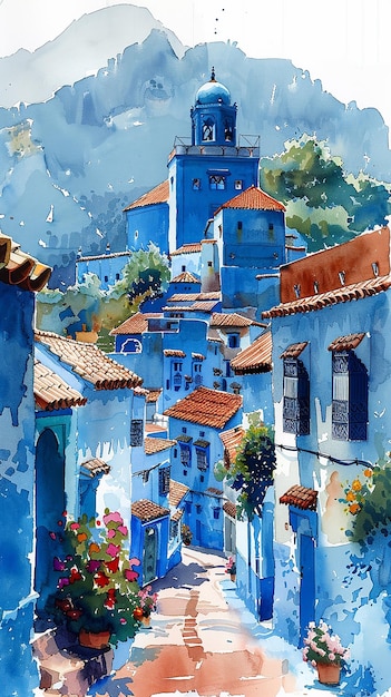 Illustration à l'aquarelle du Maroc