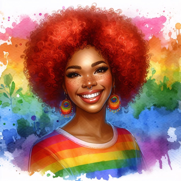 Illustration à l'aquarelle de la fierté LGBTQAI