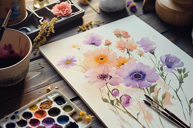 Illustration aquarelle de fleurs de printemps