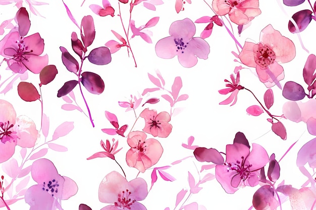 Illustration à l'aquarelle de fleurs de printemps