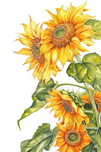 Illustration à l'aquarelle de fleurs de printemps