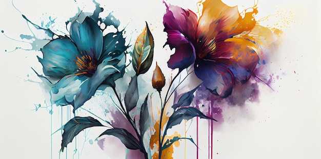 Illustration aquarelle de fleurs