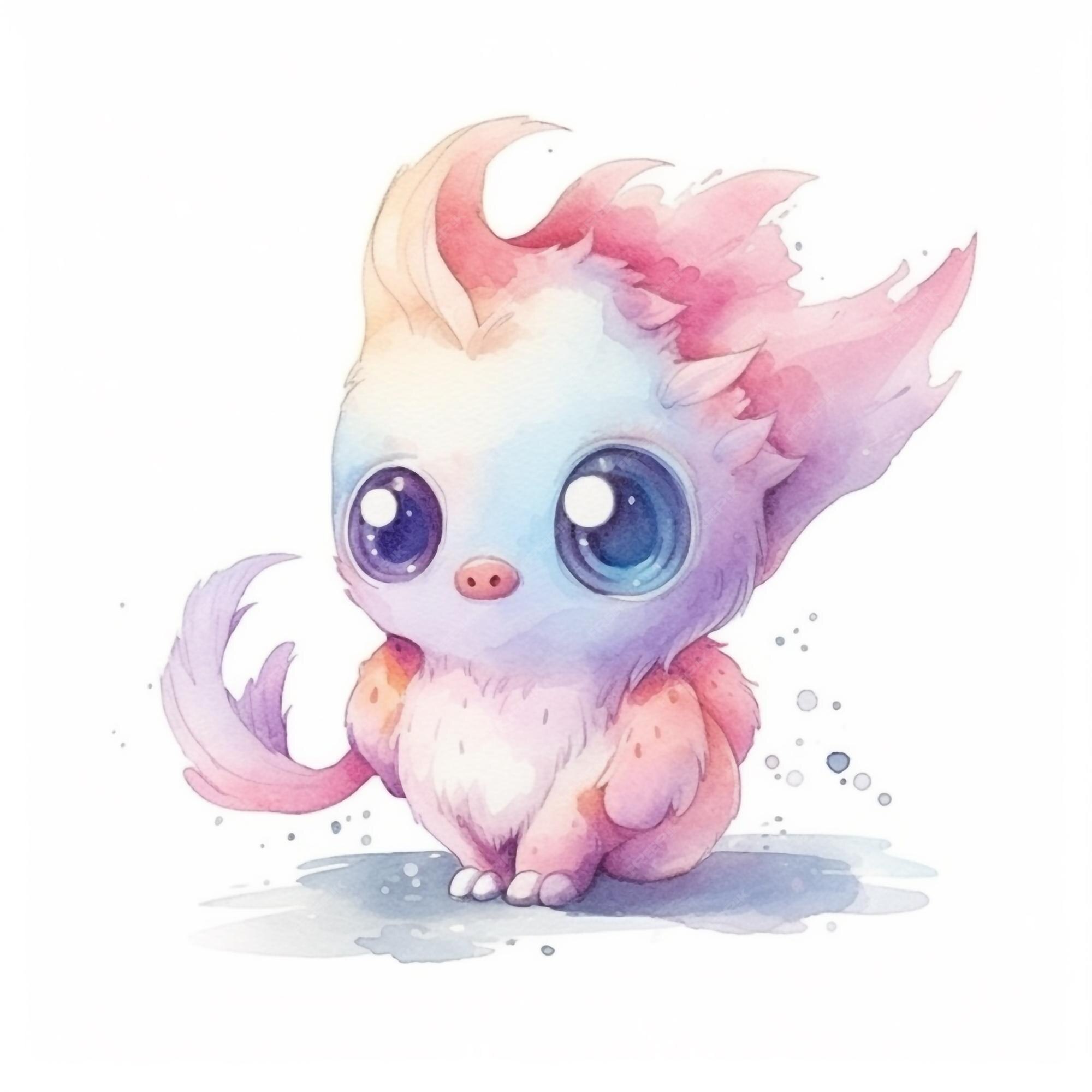 Mignon Dessin Kawaii Pokemon Bebe Illustration Aquarelle D'un Mignon Petit Pokemon | Photo Premium