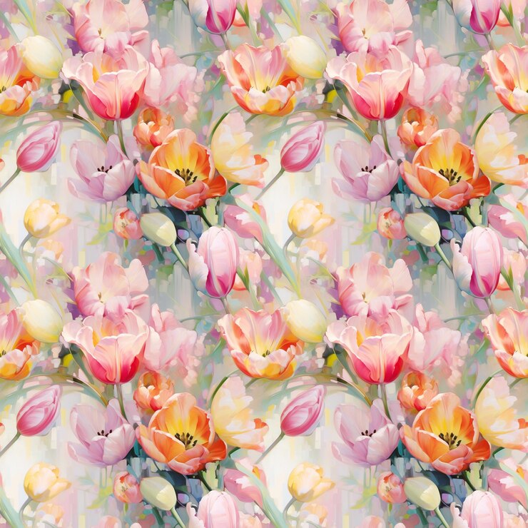 illustration à l'aquarelle d'un motif de fleurs répétitives sans couture