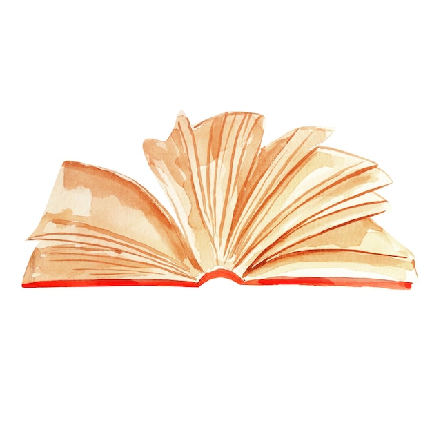 Illustration aquarelle de pages de livre ouvert