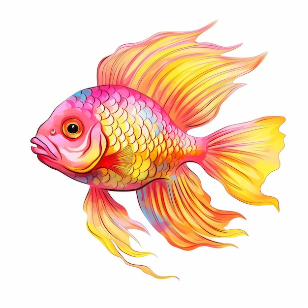 Photo illustration aquarelle d'un poisson rouge