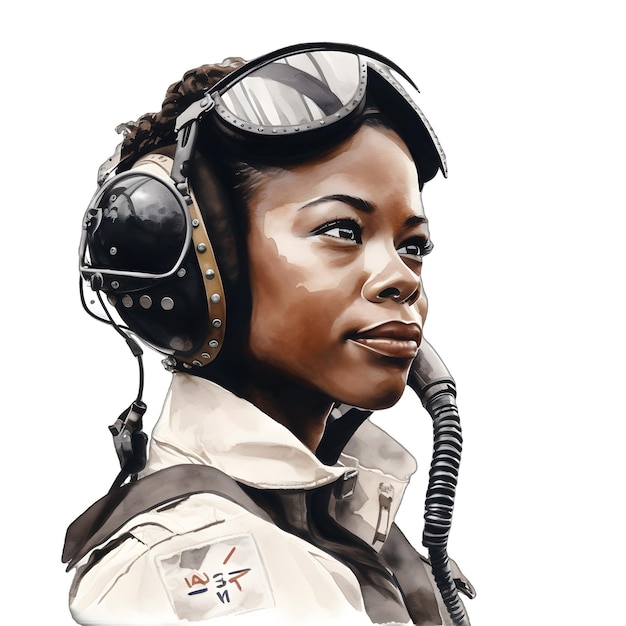 Illustration aquarelle professionnelle de soldat militaire de femmes noires
