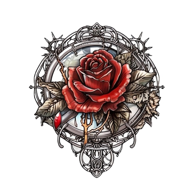 Illustration aquarelle de roses gothiques