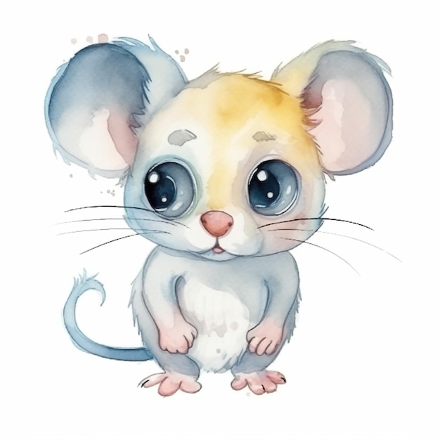 Illustration aquarelle d'une souris