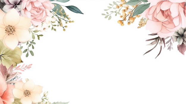 Illustration aquarelle vibrante de belles fleurs AI générative