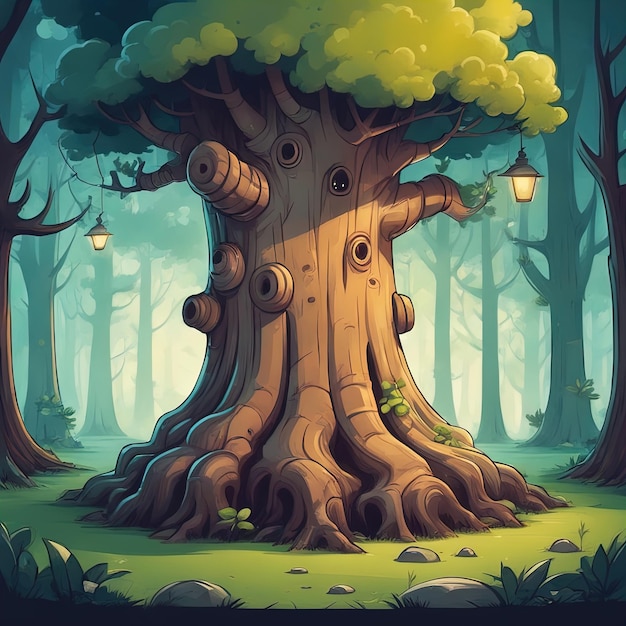 illustration d'un arbre dans la forêt