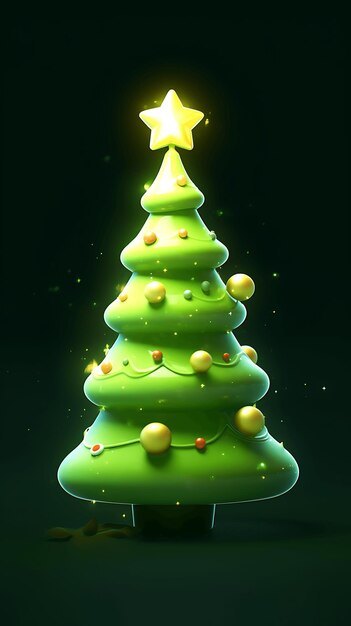 Illustration d'arbre de Noël Joyeux Noël et bonne année concept avec arbre de Noël décoré