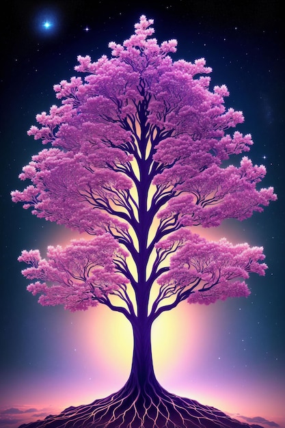 Photo illustration d'arbre rose