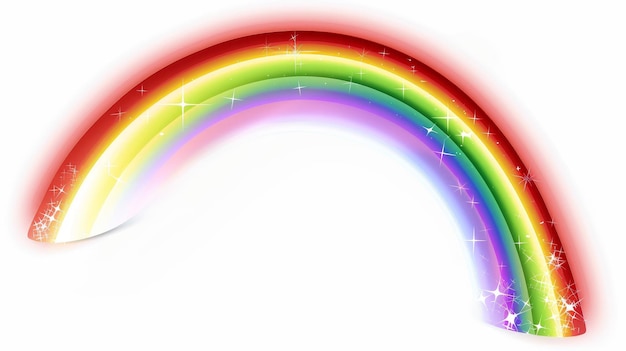 Illustration d'un arc-en-ciel sur un fond blanc