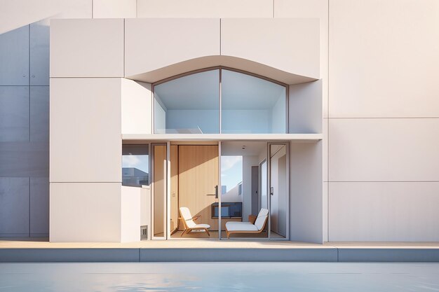 Photo illustration de l'architecture minimale avec des fenêtres sur le mur
