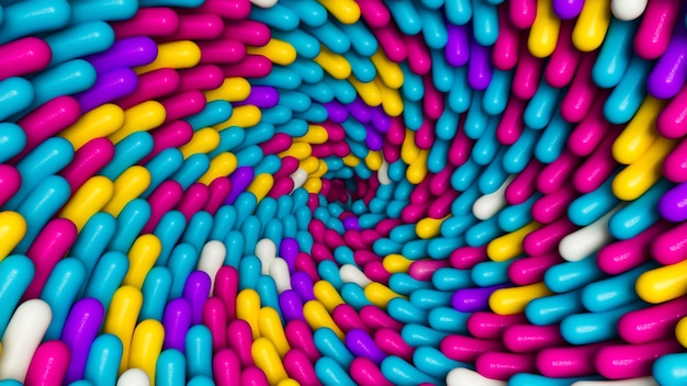 Illustration de l'arrière-plan abstrait bonbons spirale colorée