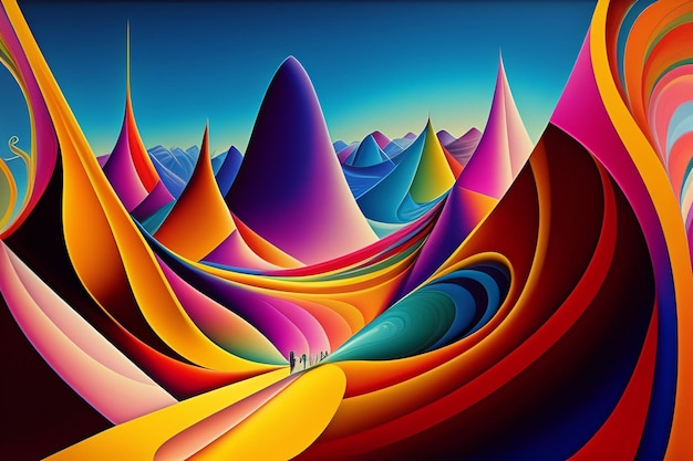 illustration d'arrière-plan abstraite générée par ai d'un liquide flottant coloré dans les couleurs tendance