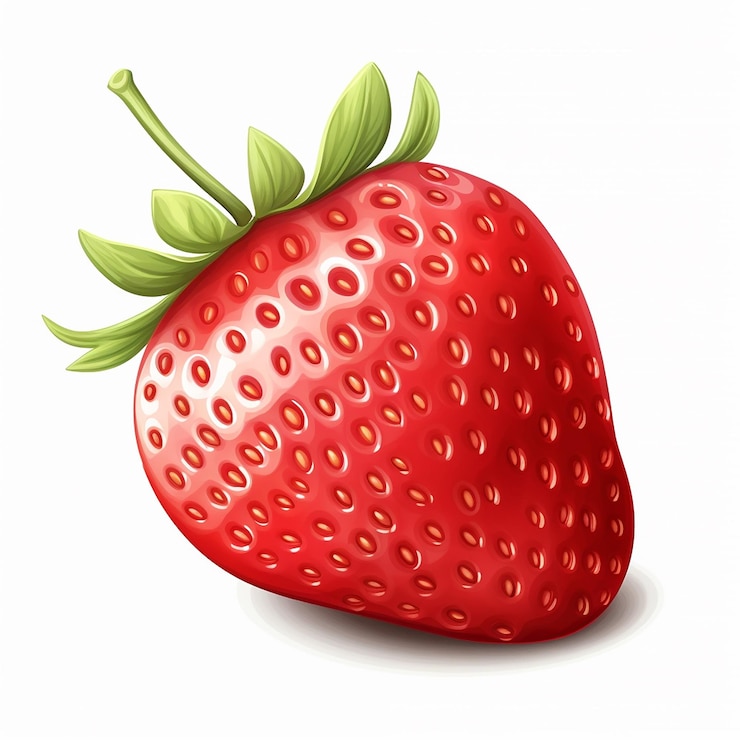 Photo illustration d'arrière-plan blanc isolé à la fraise rouge vivante