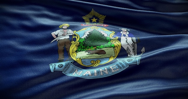 Photo illustration d'arrière-plan du drapeau de l'état du maine toile de fond du symbole des états-unis